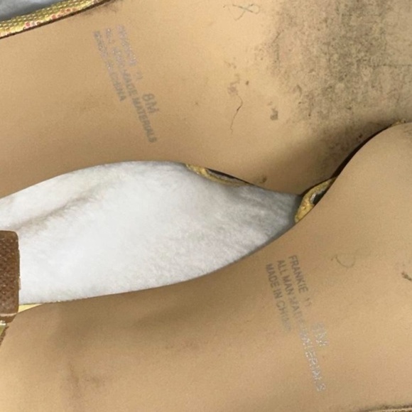 Vintage Rampage Gold kitten mule sandals heels - Picture 3 of 5